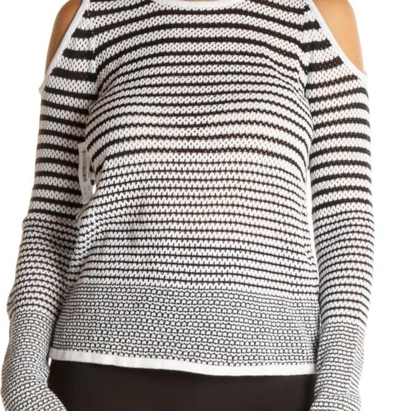 Rag and Bone Jean Quinn size small cold shoulder open knit sweater - Picture 4 of 13